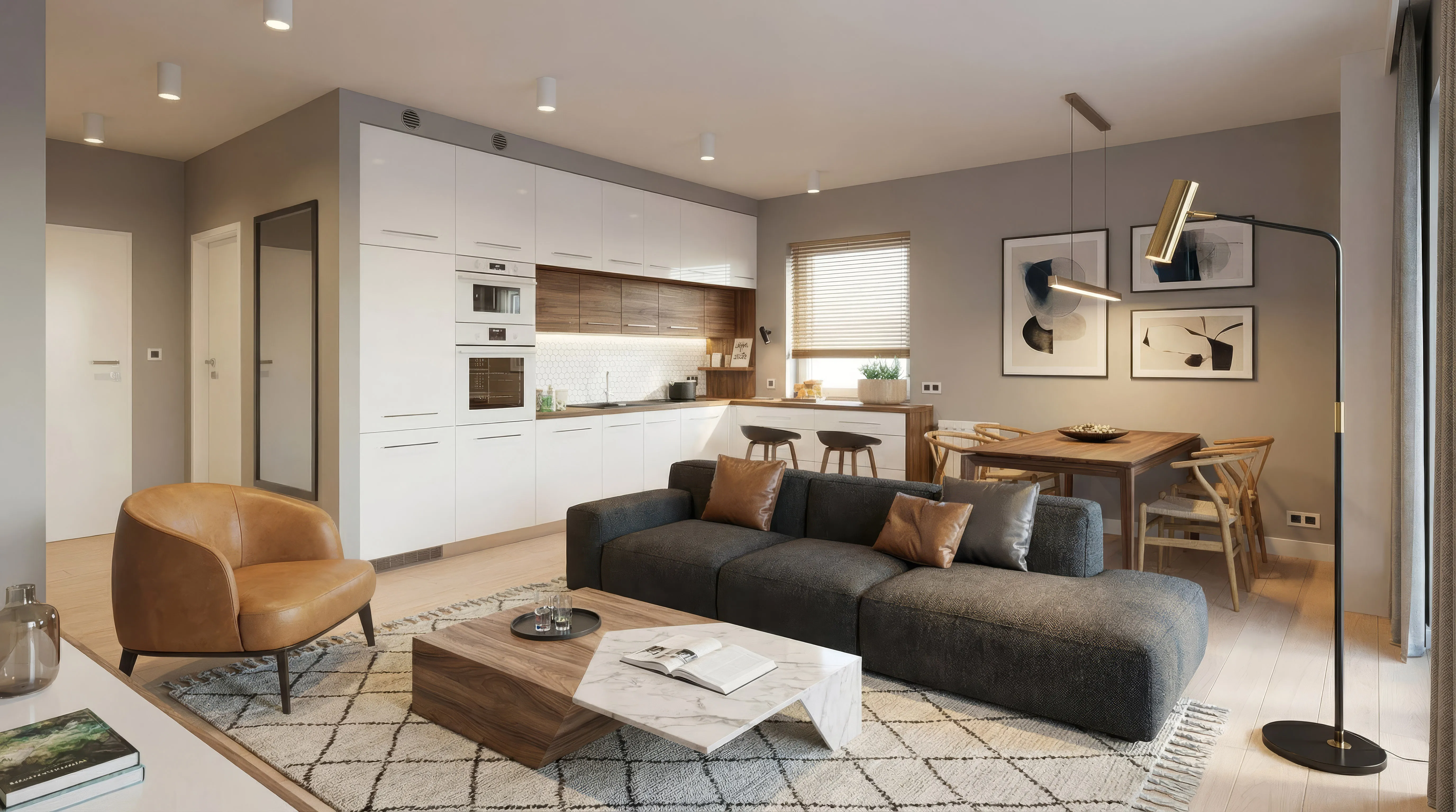 Wzorzec · wieczór w mieszkaniu - render 3D-Archi